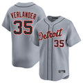 Pouc D.Tigers #35 Justin Verlander Player Gray Home Limited Stitched Jerseys
