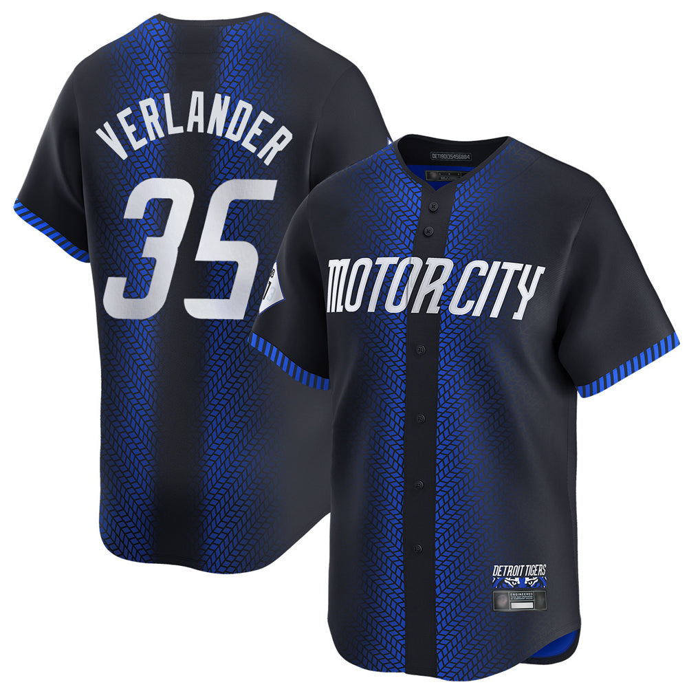 Pouc D.Tigers #35 Justin Verlander Player Navy City Connect Home Limited Stitched Jerseys