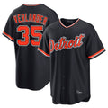 Pouc D.Tigers #35 Justin Verlander Player Navy Home Game Stitched Jerseys