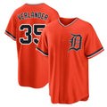Pouc D.Tigers #35 Justin Verlander Player Orange Home Game Stitched Jerseys