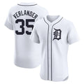 Pouc D.Tigers #35 Justin Verlander Player White Limited Elite Home Stitched Jerseys