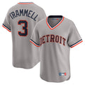 Pouc D.Tigers #3 Alan Trammell Player Gray Cooperstown T-shirt Home Game Stitched Jerseys