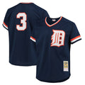 Pouc D.Tigers #3 Alan Trammell Player Mitchell & Ness Navy 1984 Mesh Batting Practice  T-shirt Stitched Jerseys