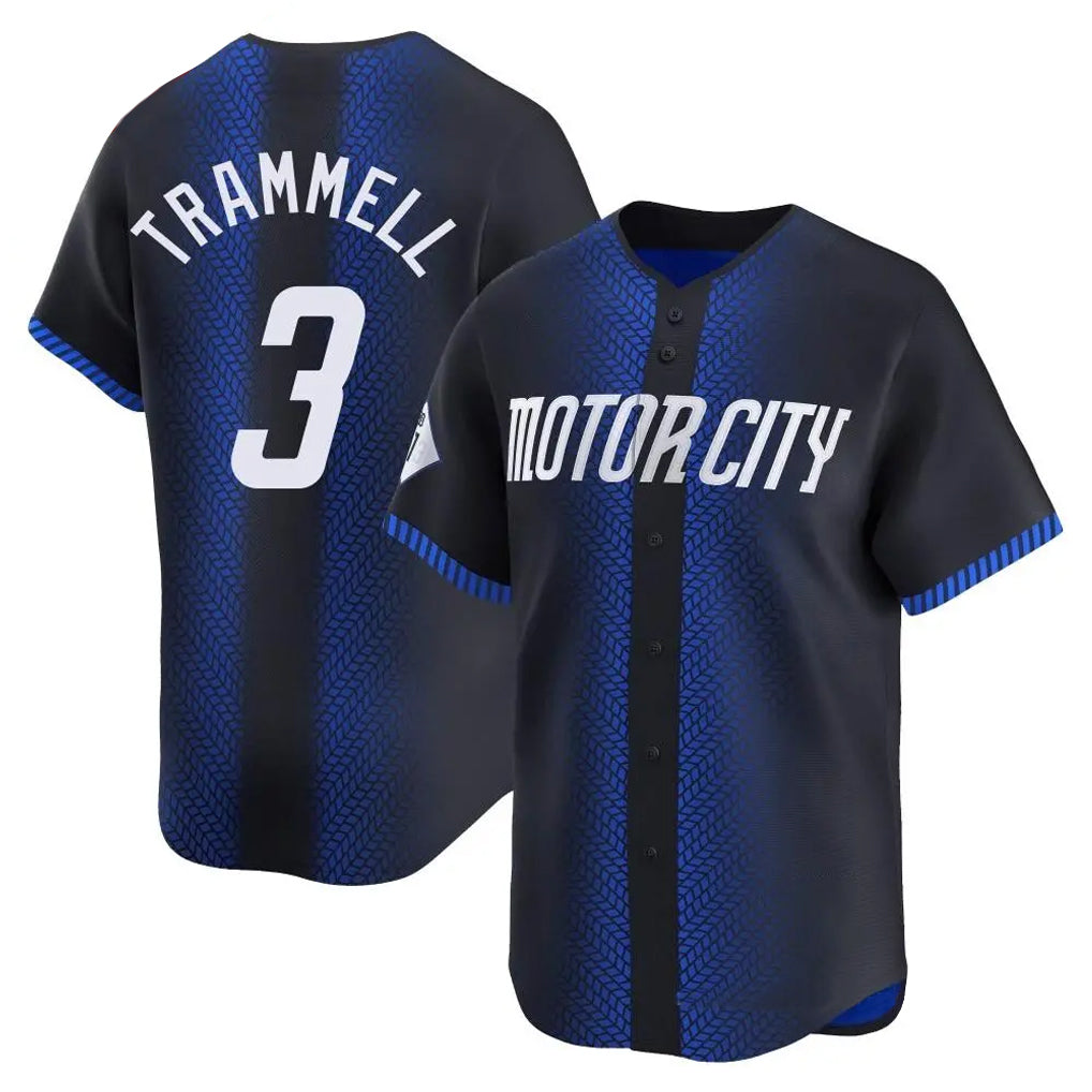 Pouc D.Tigers #3 Alan Trammell Player Navy Game Home Stitched Jerseys