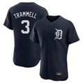 Pouc D.Tigers #3 Alan Trammell Player Navy Limited Elite Home Stitched Jerseys