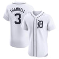 Pouc D.Tigers #3 Alan Trammell Player White Limited Elite Home Stitched Jerseys