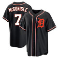 Pouc D.Tigers #7 Kevin McGonigle Player Black Fashion Out Home Game Stitched Jerseys