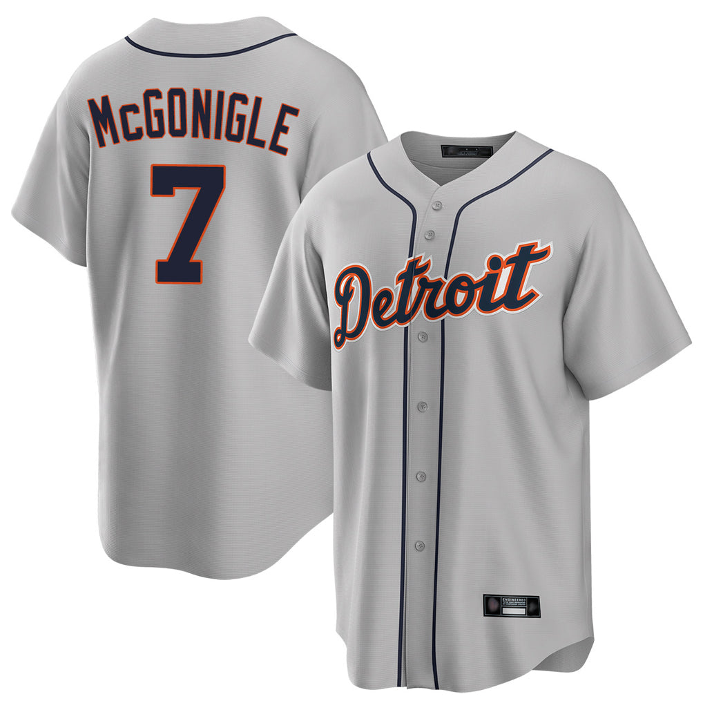 Pouc D.Tigers #7 Kevin McGonigle Player Gray Home Game Stitched Jerseys