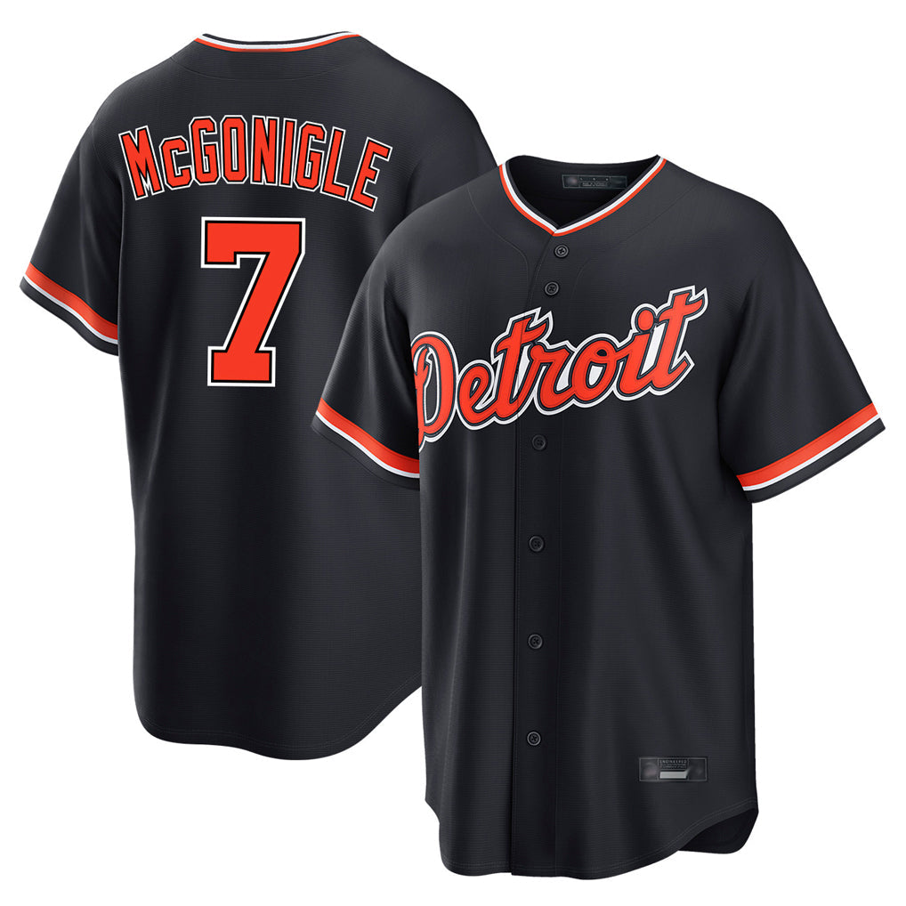 Pouc D.Tigers #7 Kevin McGonigle Player Navy Home Game Stitched Jerseys