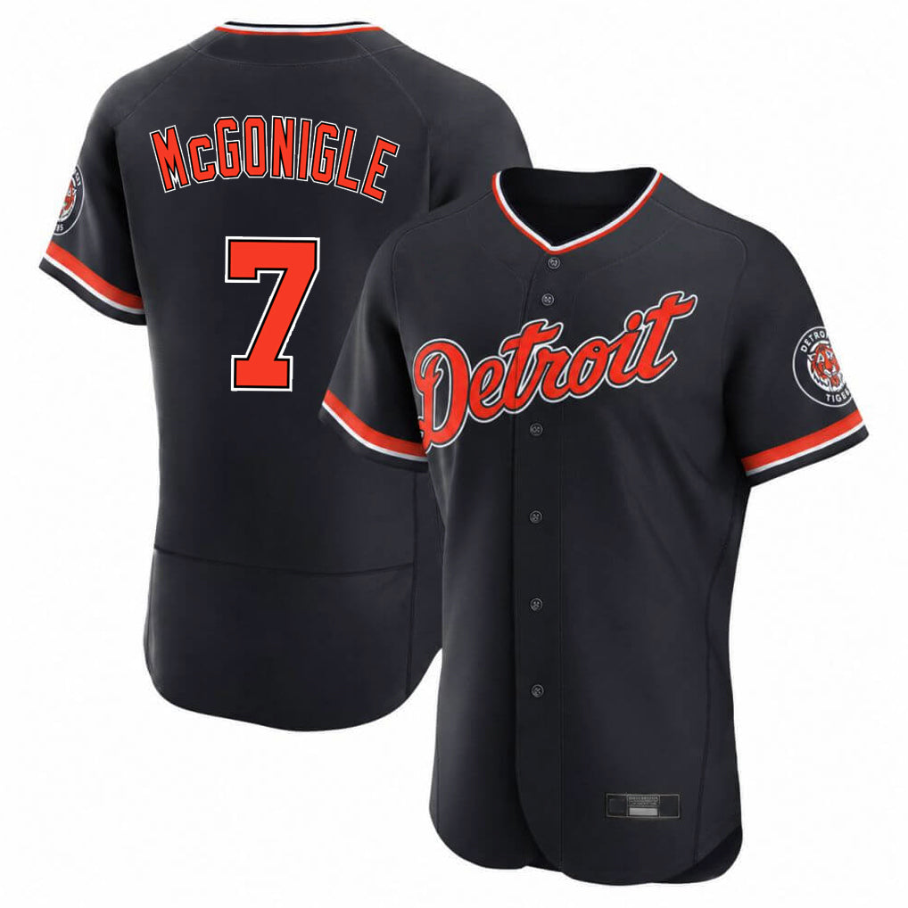 Pouc D.Tigers #7 Kevin McGonigle Player Navy Limited Elite Home Game Stitched Jerseys