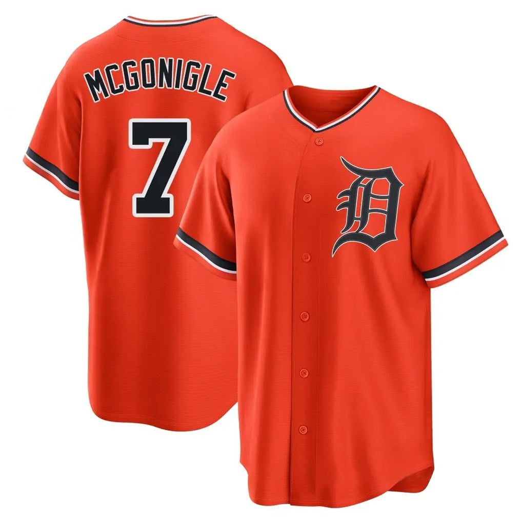 Pouc D.Tigers #7 Kevin McGonigle Player Orange Home Game Stitched Jerseys