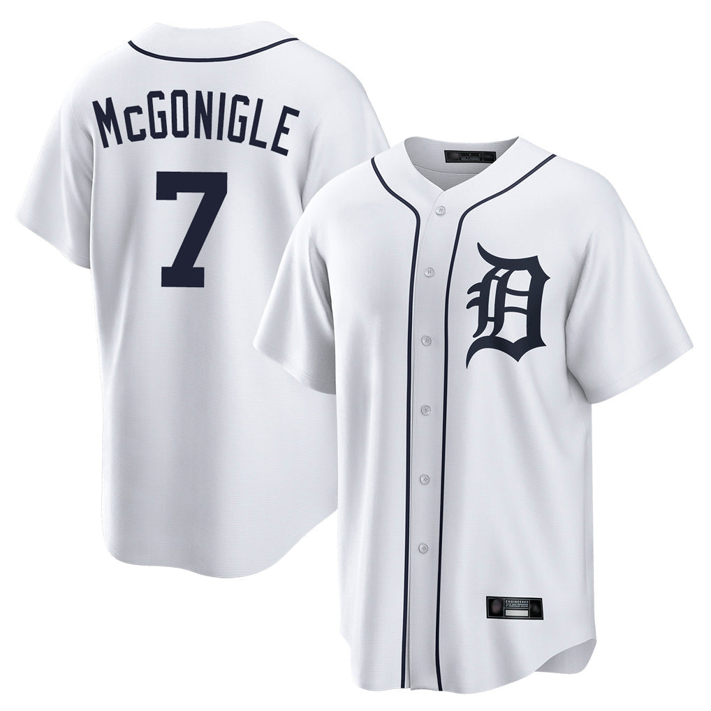 Pouc D.Tigers #7 Kevin McGonigle Player White Home Game Stitched Jerseys