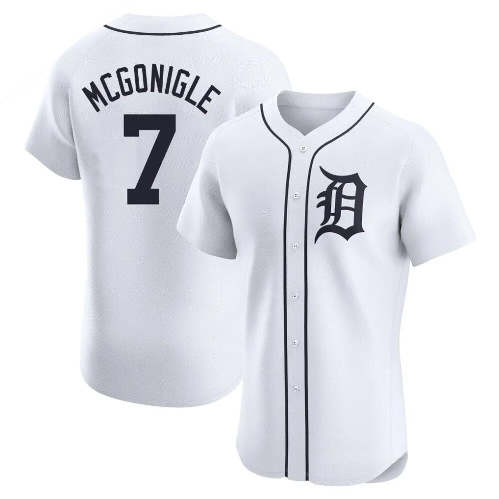 Pouc D.Tigers #7 Kevin McGonigle Player White Limited Elite Home Stitched Jerseys