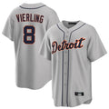 Pouc D.Tigers #8 Matt Vierling Player Gray Home Game Stitched Jerseys