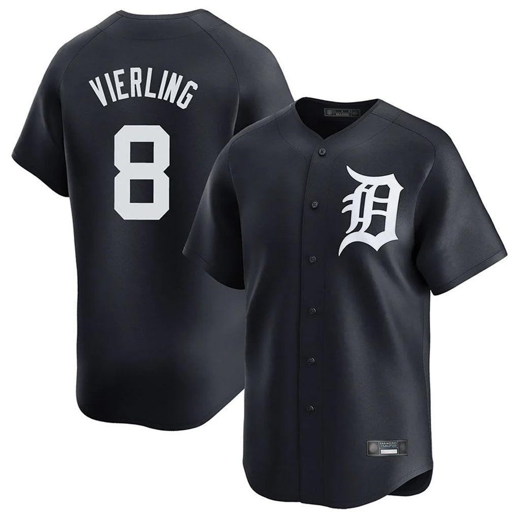 Pouc D.Tigers #8 Matt Vierling Player Navy Home Limited Game Stitched Jerseys