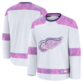 Pouc D.Red wings White 2024 Hockey Fights Cancer Practice Jerseys