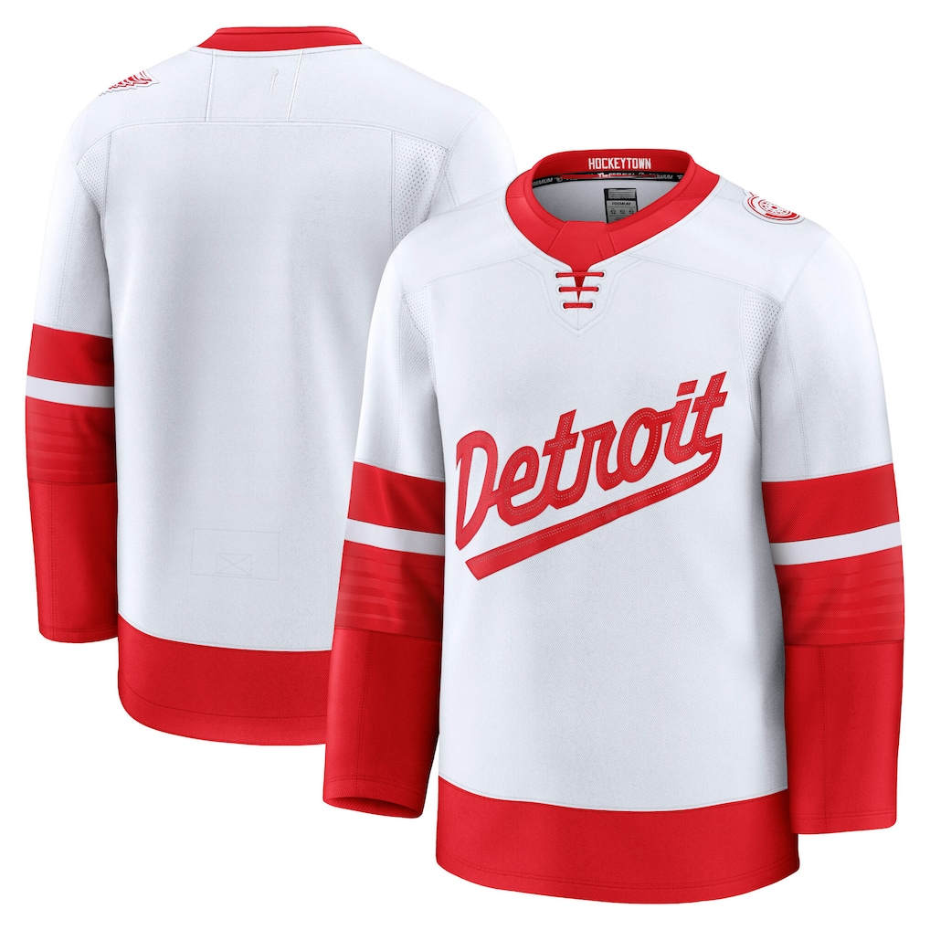Pouc D.Red wings White 2025 Stadium Series Premium Jerseys