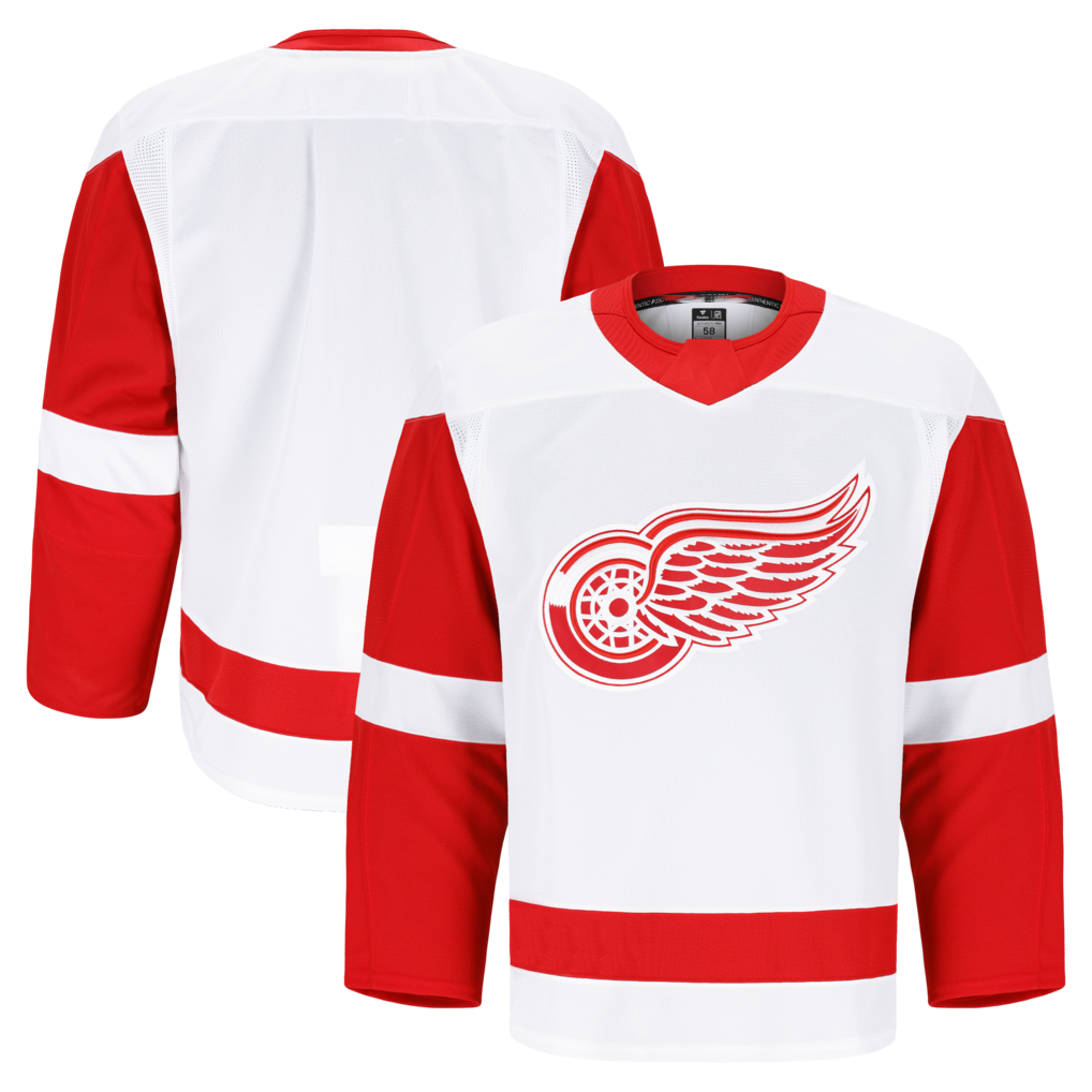 Pouc D.Red wings White Away Authentic Pro Jerseys