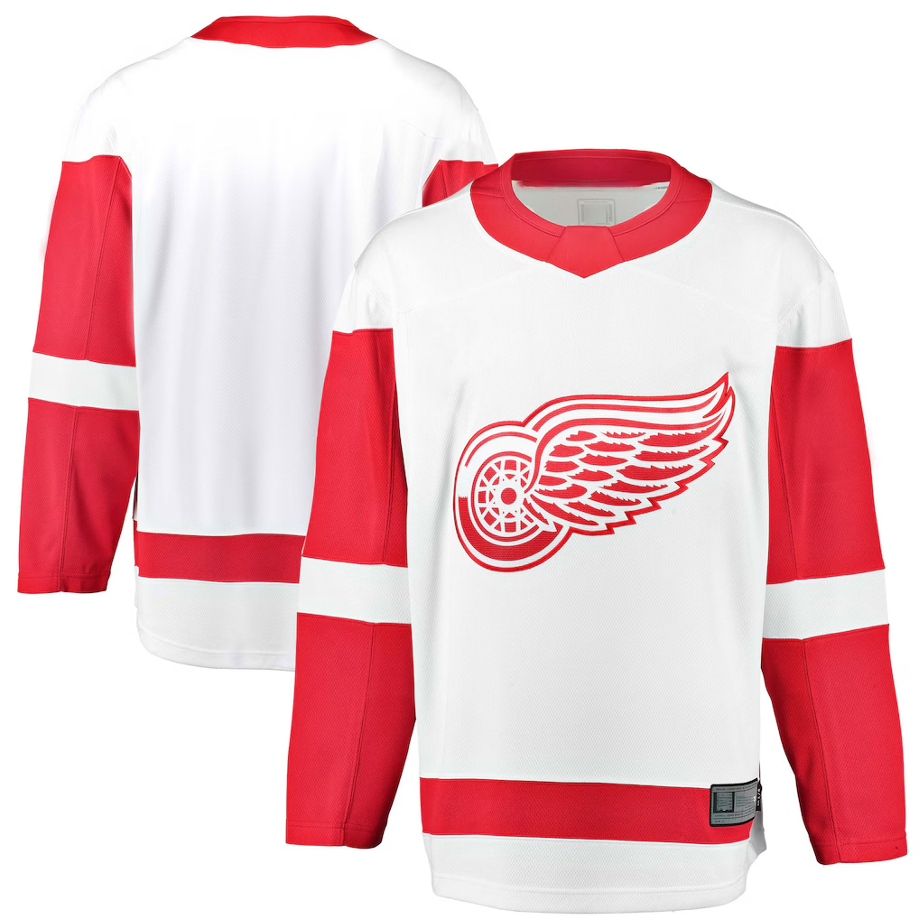 Pouc D.Red wings White Breakaway Away Jerseys