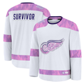 Pouc D.Red wings White Hockey Fights Cancer Survivor Practice Jerseys
