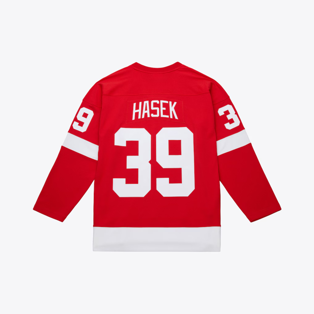 Pouc D.Red wings #39 Dominik Hasek Mitchell & Ness Red 2007-08 Power Play Jerseys