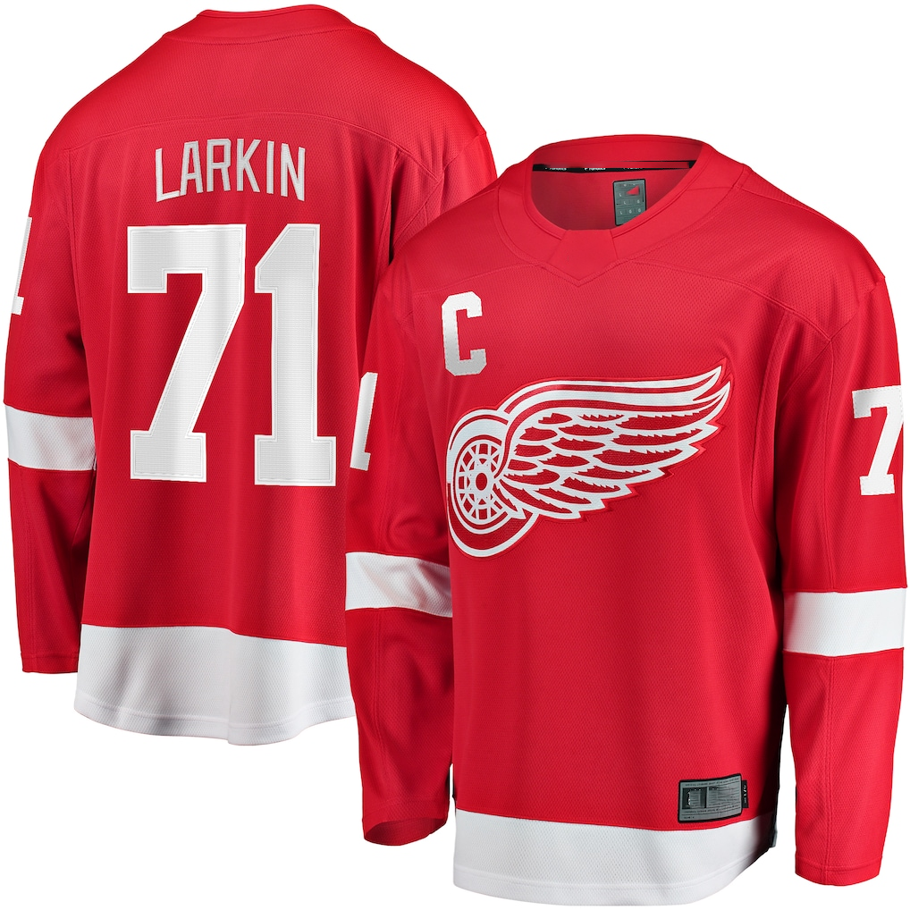Pouc D.Red wings #71 Dylan Larkin Red 2023-24 Captain Breakaway Player Jerseys