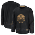 Pouc E.Oilers Black 2024 Military Appreciation Practice Jerseys