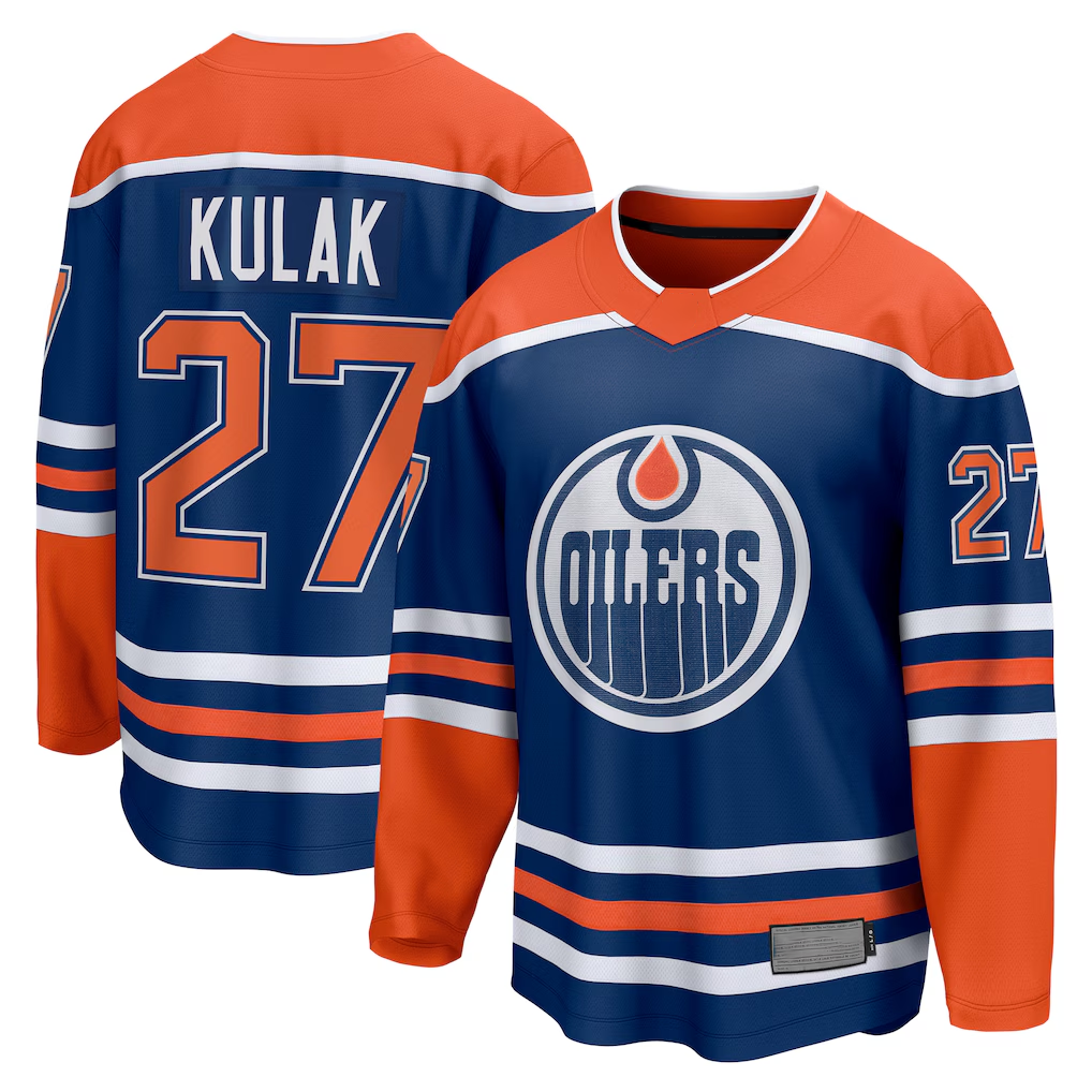 Pouc E.Oilers #27 Brett Kulak Royal Home Breakaway Player Jerseys