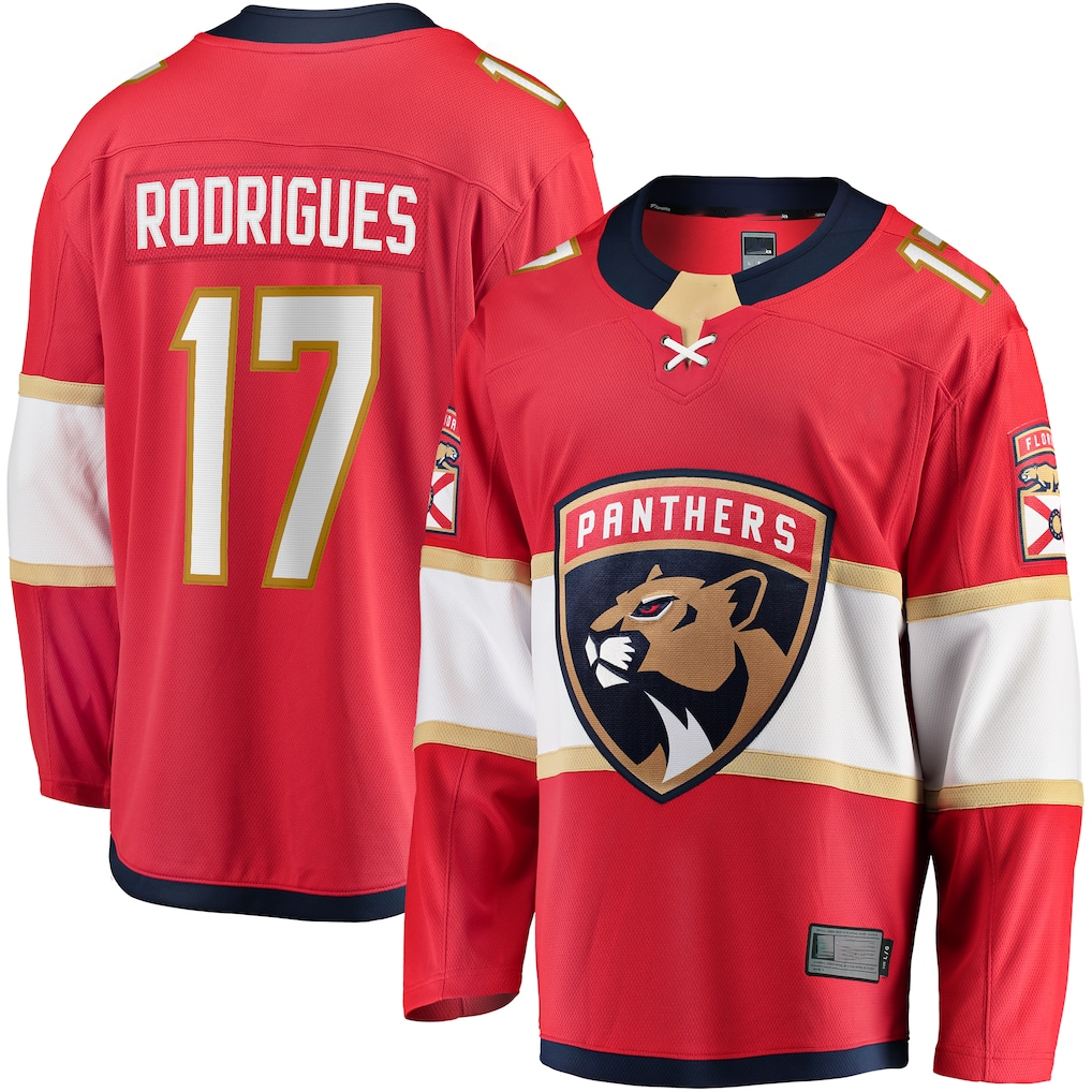 Pouc F.Panthers #17 Evan Rodrigues Red Home Breakaway Jerseys