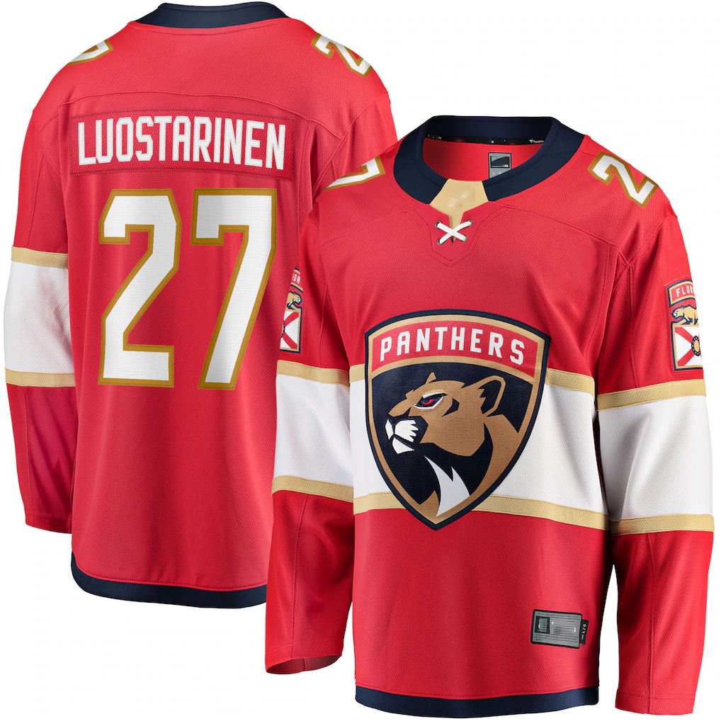 Pouc F.Panthers #27 Eetu Luostarinen Red Home Breakaway Player Jerseys
