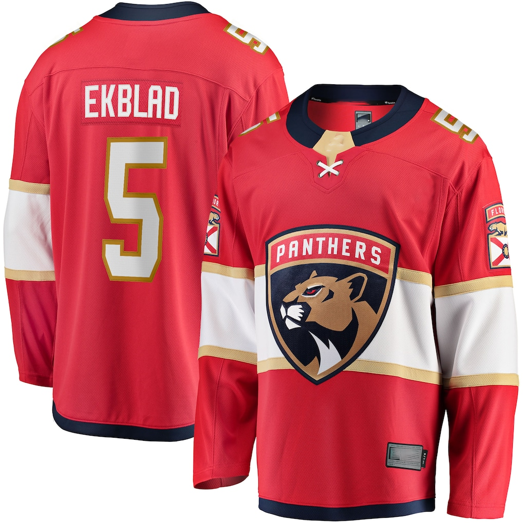 Pouc F.Panthers #5 Aaron Ekblad Red Home Team Breakaway Player Jerseys