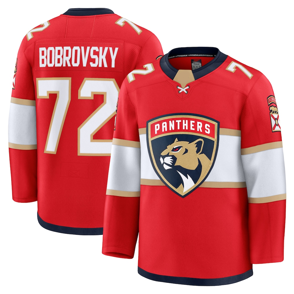 Pouc F.Panthers #72 Sergei Bobrovsky Red Premium Jerseys