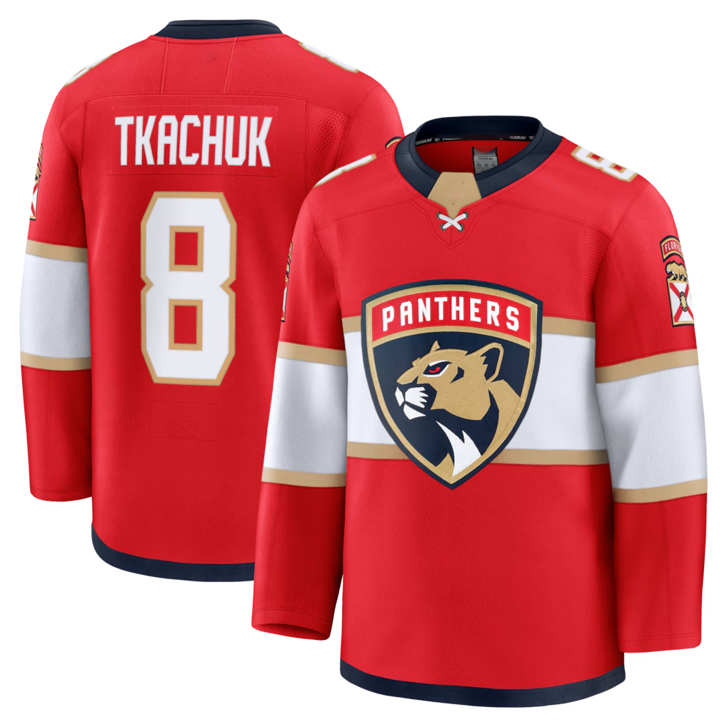 Pouc F.Panthers #8 Brady Tkachuk Red Home Premium Jerseys