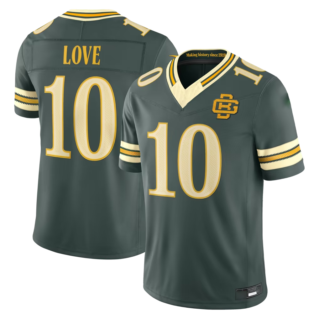 Pouc GB.Packers #10 Jordan Love Green 2026 Rivalries Collection Limited Stitched Jerseys