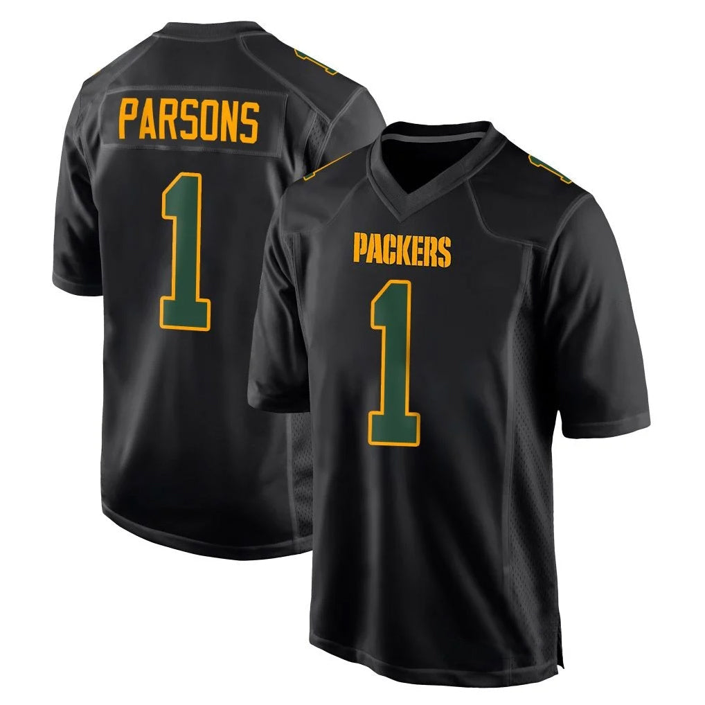 Pouc GB.Packers #1 Micah Parsons Player Black Fashion Home Game Stitched Jerseys