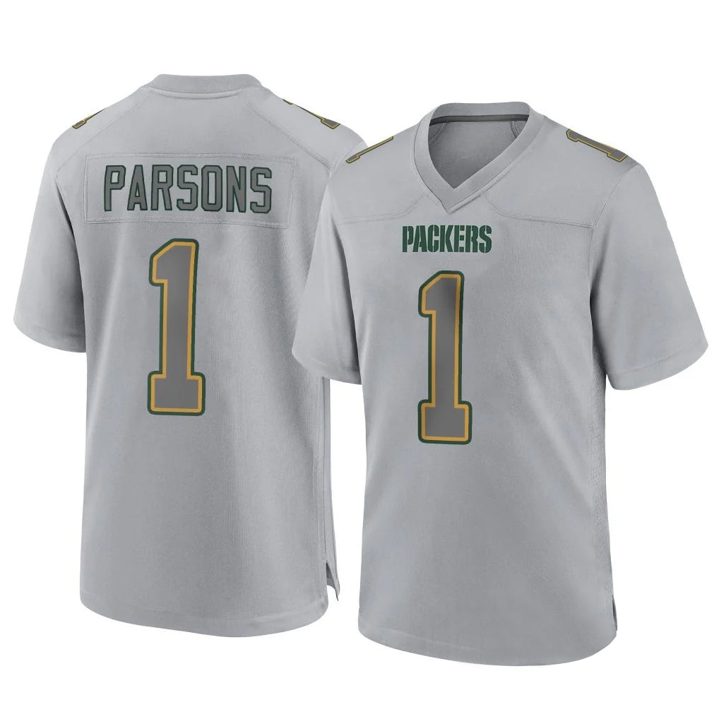 Pouc GB.Packers #1 Micah Parsons Player Gray Atmosphere Fashion Home Game Stitched Jerseys