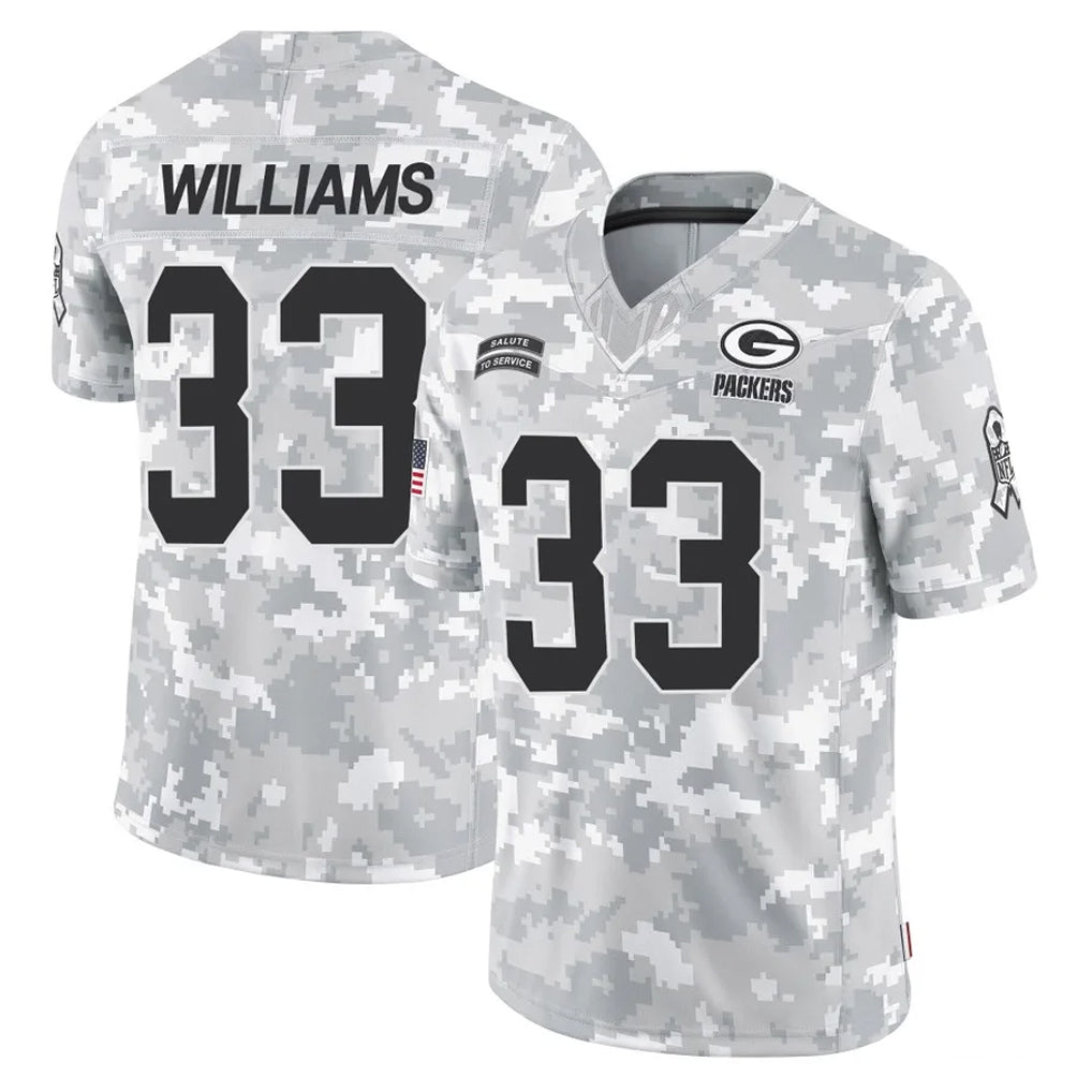 Pouc GB.Packers #33 Evan Williams Player Arctic Camo Salute To Service Limited Stitched Jerseys
