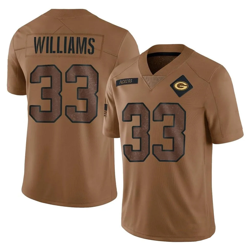 Pouc GB.Packers #33 Evan Williams Player Brown Salute To Service Limited Stitched Jerseys