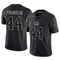 Pouc GB.Packers #44 Zaire Franklin Player Black Reflective Limited Home Game Stitched Jerseys