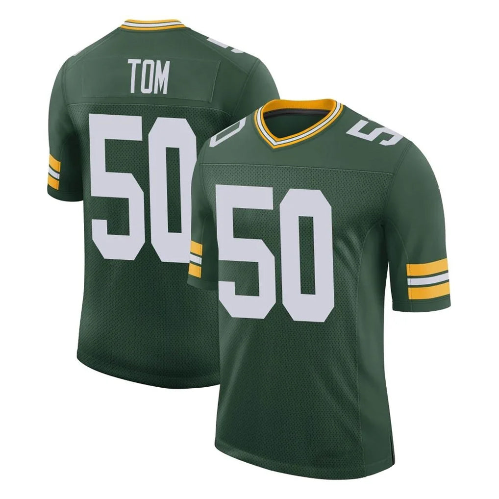 Pouc GB.Packers #50 Zach Tom Player Green Limited Classic Home Game Stitched Jerseys