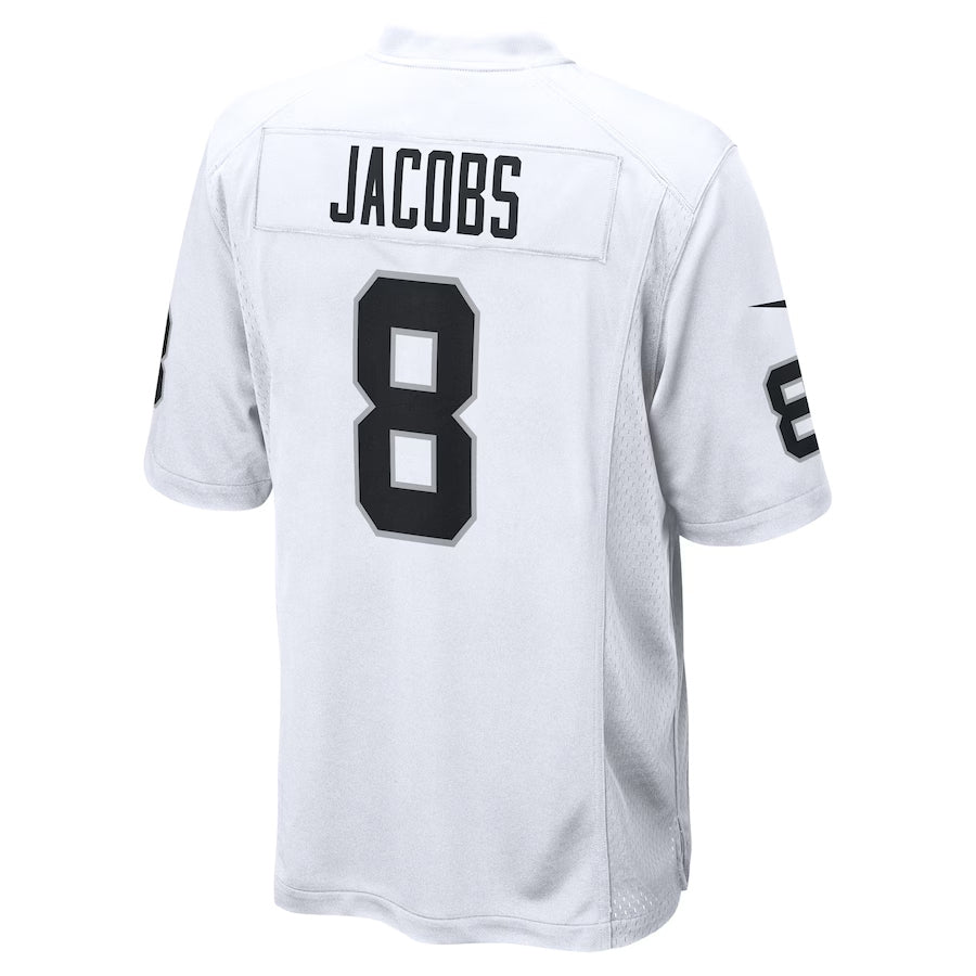 Pouc GB.Packers #8 Josh Jacobs Player White Home Game Stitched Jerseys