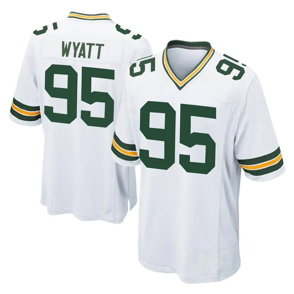Pouc GB.Packers #95 Devonte Wyatt Player White Home Game Stitched Jerseys