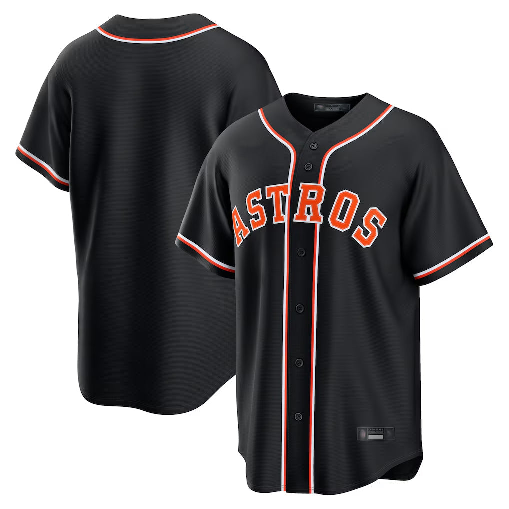 Pouc H.Astros Black Fashion Out Home Game Blank Player Stitched Jerseys