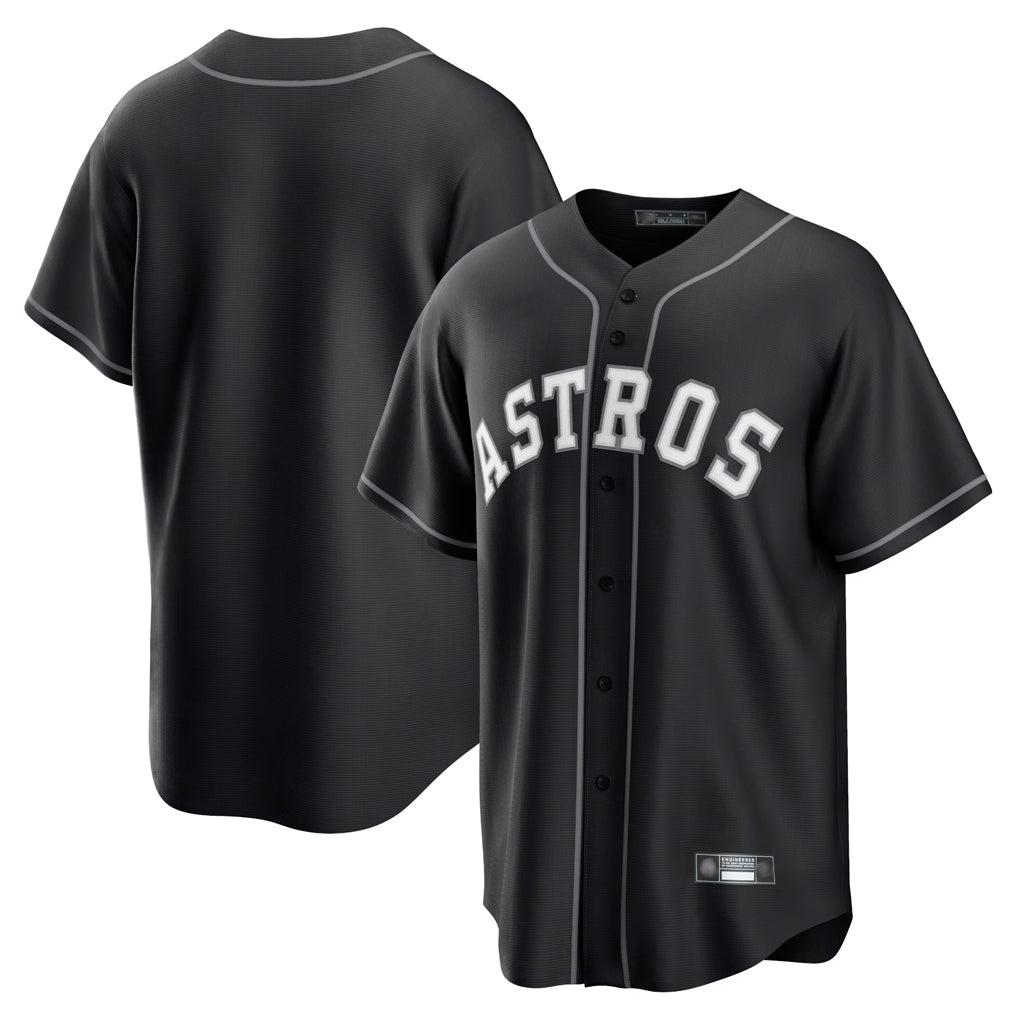 Pouc H.Astros Black Home Game Blank Player Stitched Jerseys