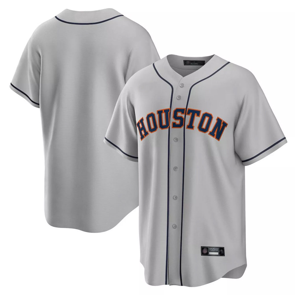 Pouc H.Astros Gray Home Game Blank Player Stitched Jerseys