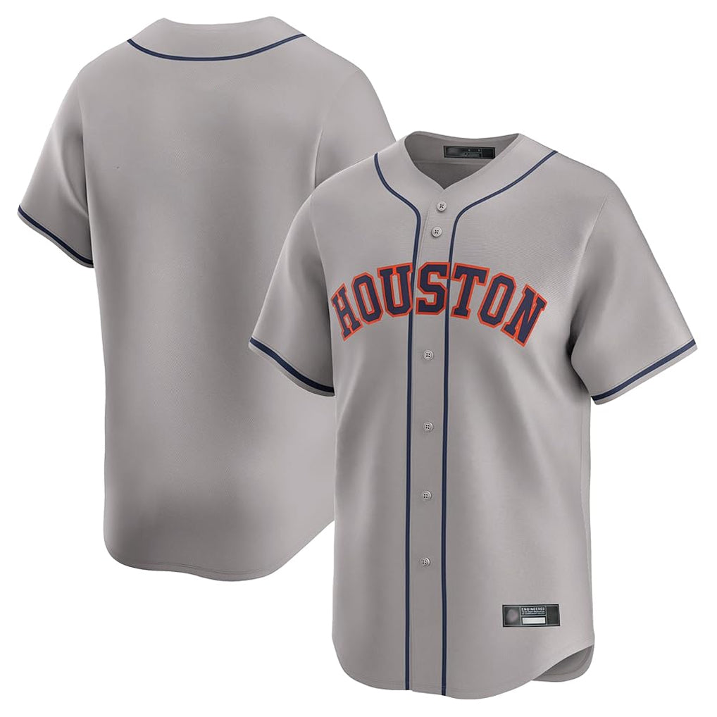 Pouc H.Astros Gray Home Limited Blank Player Stitched Jerseys