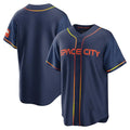Pouc H.Astros Navy City Connect Home Game Blank Player Stitched Jerseys