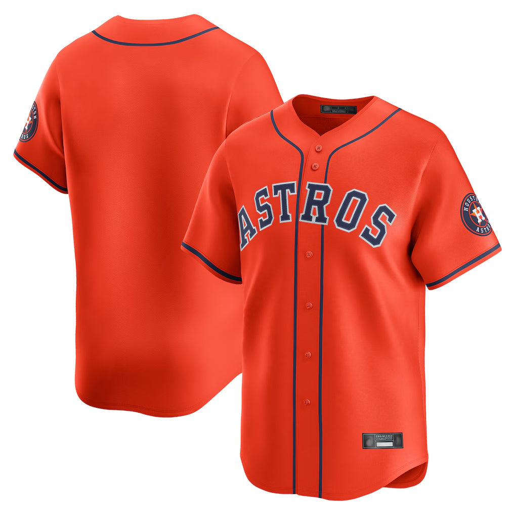 Pouc H.Astros Orange Home Limited Blank Player Stitched Jerseys