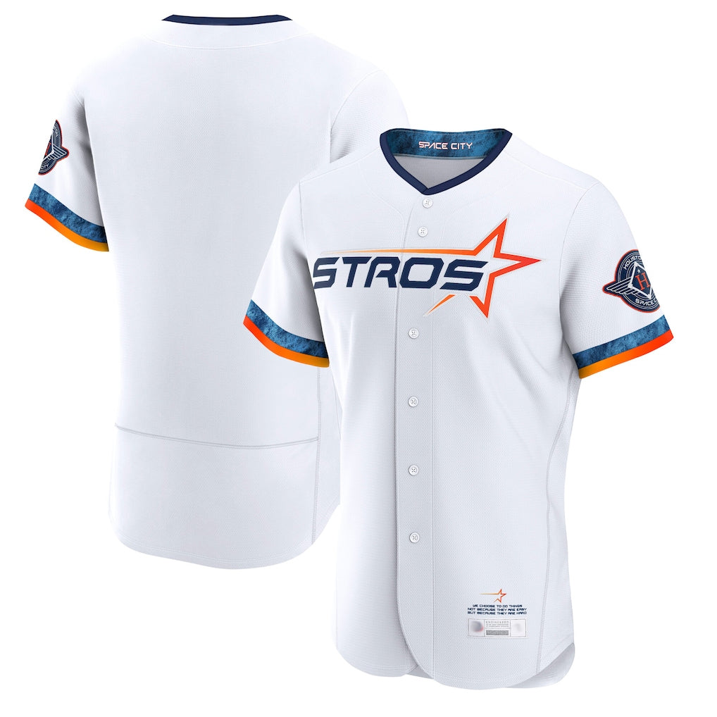 Pouc H.Astros White City Connect Limited Elite Home Blank Player Stitched Jerseys