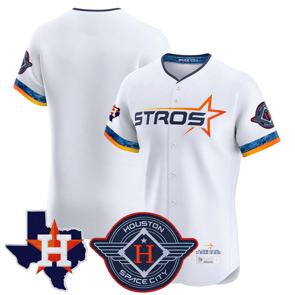 Pouc H.Astros White City Connect Texas Patch Vapor Premier Blank Player Limited Elite Home Stitched Jerseys